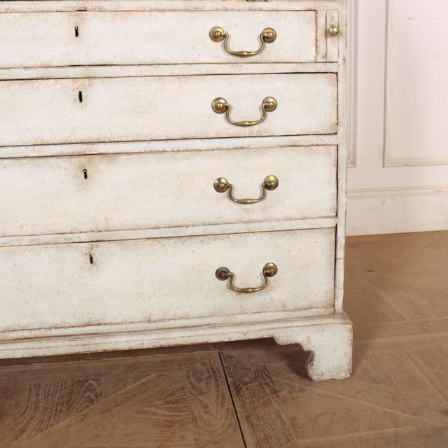 Brown English Painted Oak Bureau For Sale - Image 8 of 12