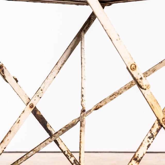 Vintage French White Rectangular Metal Folding Dining Table, 1950s For Sale - Image 4 of 10