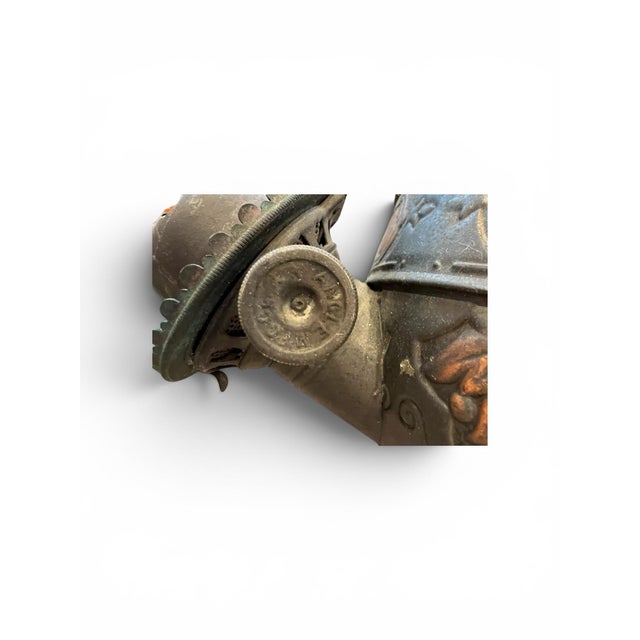 Metal Late 19th-Early 20th C. Victorian Double Arm "The Angle Lamp Co. Ny" Ceiling Fixture Patinated & Copper Finished Surface For Sale - Image 7 of 12
