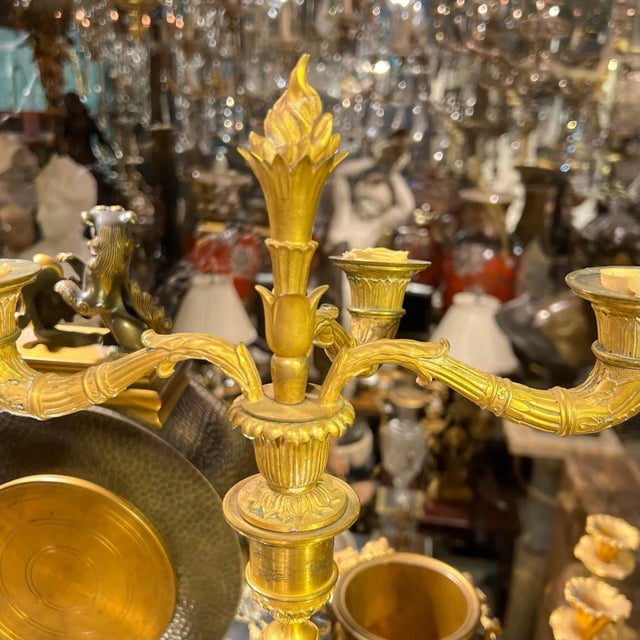 Empire Ormolu Bronze Candelabras - A Pair For Sale In New York - Image 6 of 12