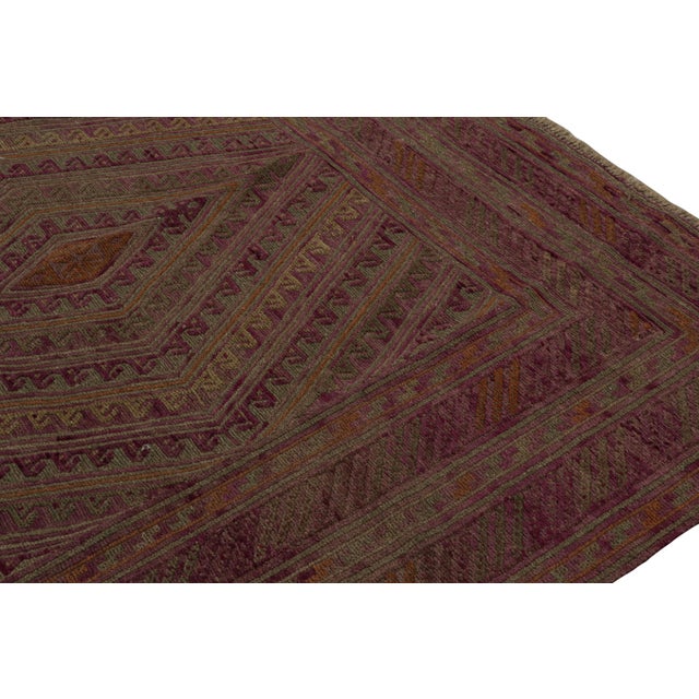 Rug & Kilim Rug & Kilim’s Mashwani Afghan Tribal Rug in Rust Tones With Geometric Patterns For Sale - Image 4 of 7