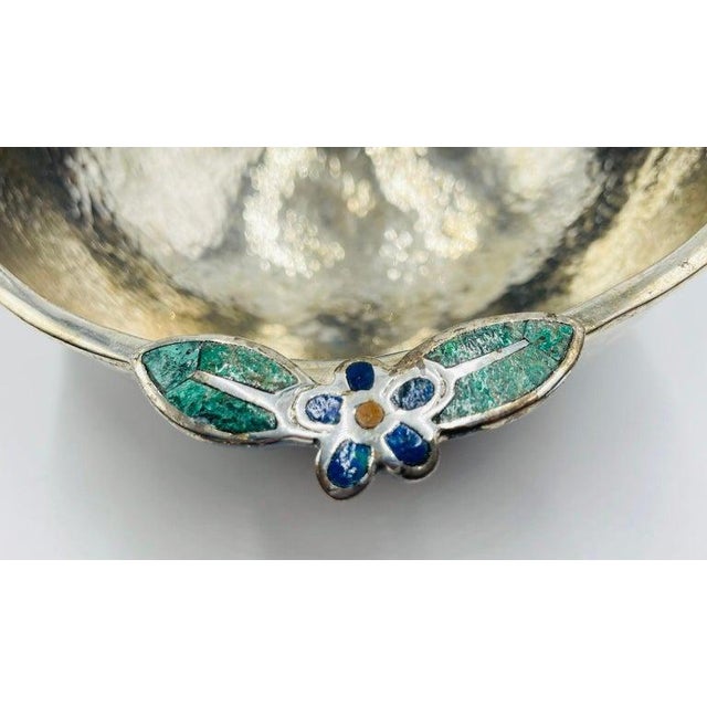 1980s Emilia Castillo Silver Bowl With Volcanic Rock Base & Spoon, Mexican Modernism For Sale - Image 10 of 18