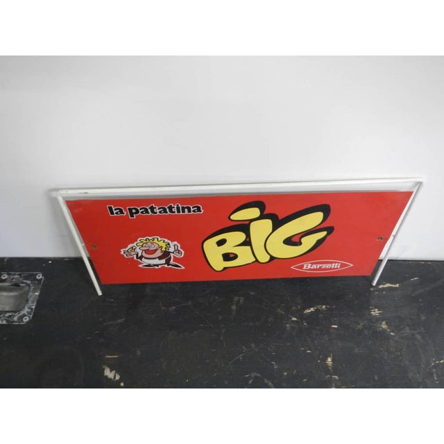 Barzetti Patatina Tin Sign, 1960, in Good conditions. Designed 1960 to 1969
