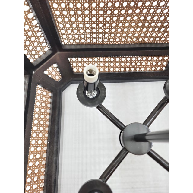 Bronze Hudson Valley 20" Georgia Rattan Pendant Lights in Old Bronze Finish – New in Box For Sale - Image 8 of 14