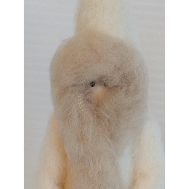 Mid-Century Modern Vintage Folk Art Felted Wool Santas Pair Handcrafted For Sale - Image 3 of 8