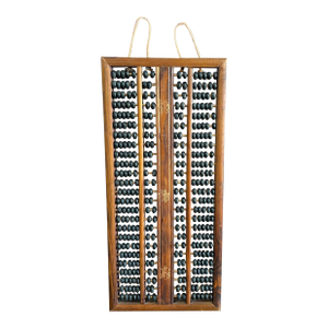 Vintage Chinese Wood Abacus Counter With Brown Beads