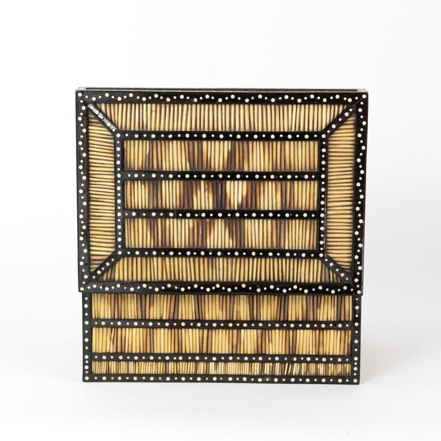 Wood Large Sinhalese Porcupine Quill and Ebony Spice Box With Fully-Fitted Interior, 19th Century For Sale - Image 7 of 13