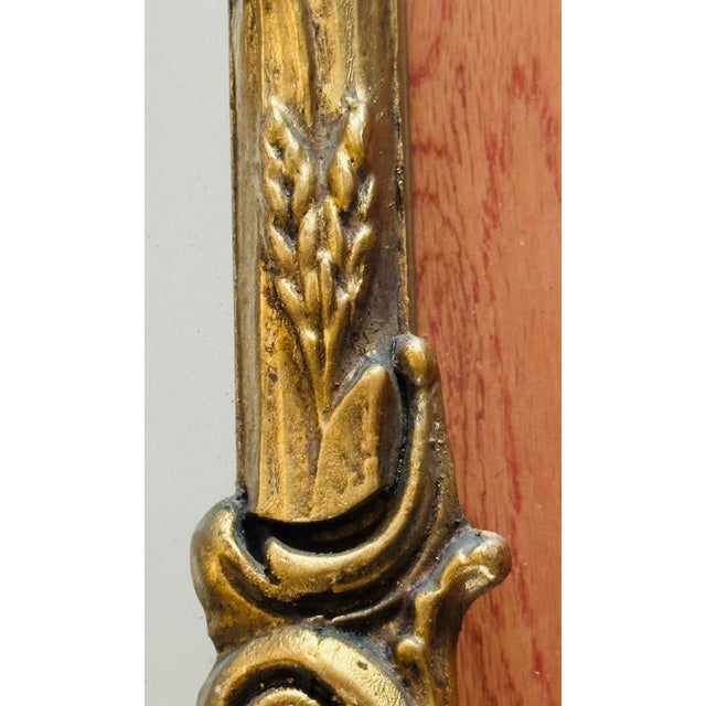 Gold Vintage Rococo Gilt Wood Wall Mirror With Painted Pastoral Scene For Sale - Image 8 of 13