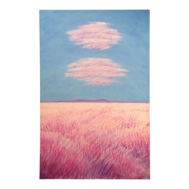 1980s "Two Cloud Series" Impressionist Style Pastel Drawing by Scott Nellis For Sale