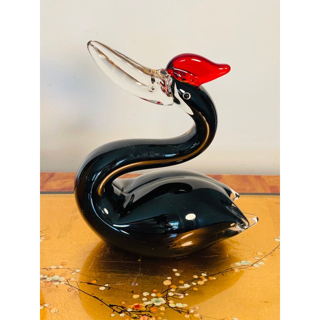 Murano Gorgeous Italian Vintage Murano Glass Swan Sculptures For Sale - Image 4 of 9