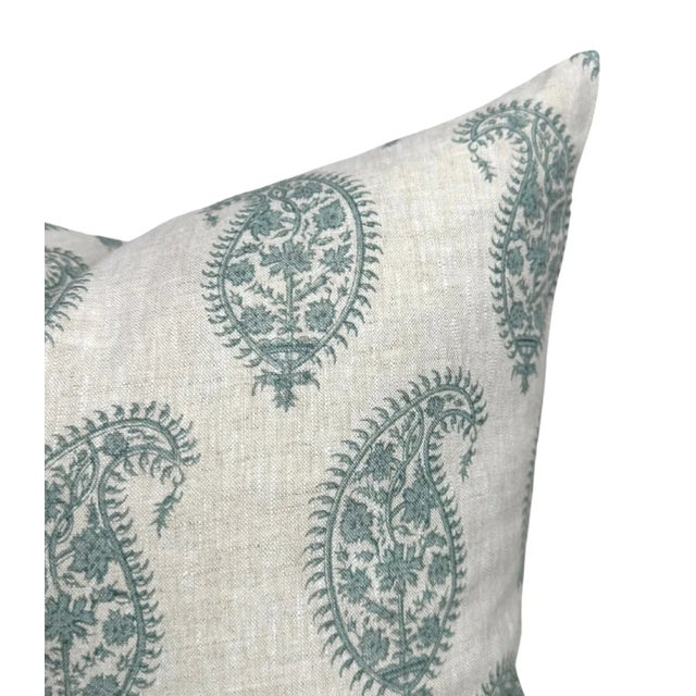 Paisley Floral Pillow Cover ⭐️ Ships Within 2 Days On the Front: Paisley Printed Fabric On the Back: Ivory Linen Fabric...