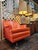 Mid-Century Modern Vintage 1950s Midcentury Modern Pontiac Chair Co for Montgomery Ward Orange Swivel Rocking Chair For Sale - Image 3 of 10