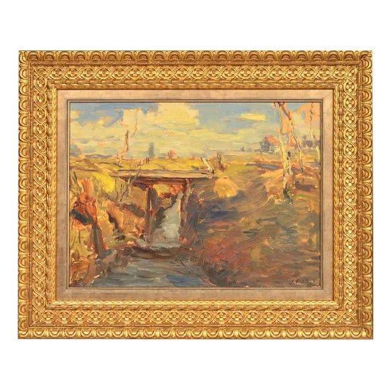 Landscape, Oil on Board, 20th Century For Sale