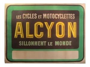 1910's Original French Art Nouveau Poster - Alcyon - Les Cycles Et Motos - Sillonnent Le Monde (Green)