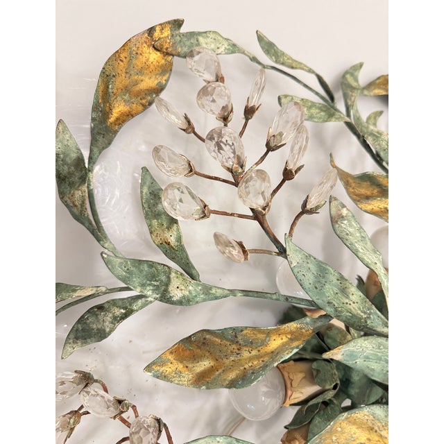 Large Tole Florentine Flushmount, 1960s For Sale - Image 10 of 15