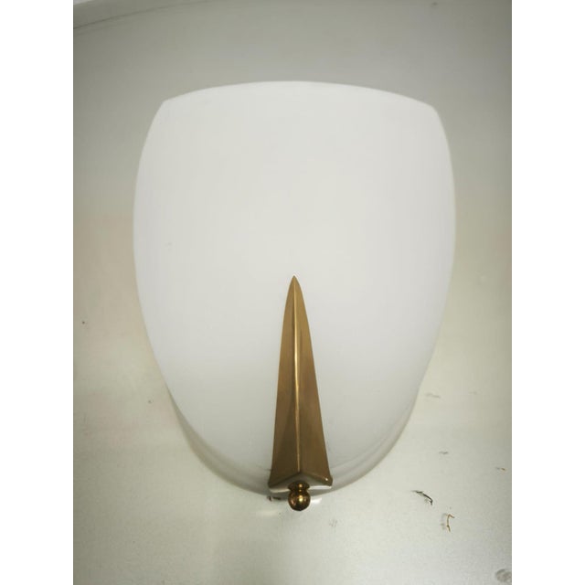 Rationalist Wall Light in White Glass, 1940s For Sale - Image 6 of 16