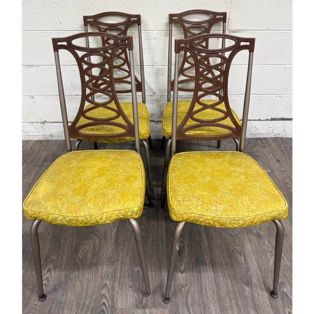 This is a gorgeous set of four vintage Brody Seating Company Mid Century Modern dining chairs, made in Chicago, Illinois,...