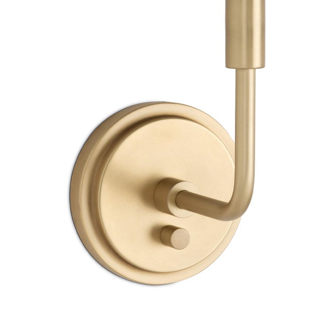 Polly Sconce Single, Natural Brass with Rattan Shade For Sale - Image 4 of 6