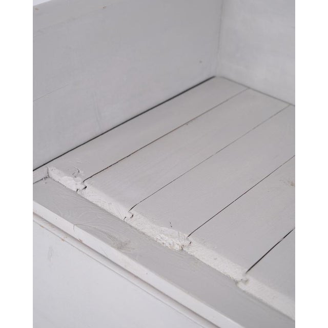 Antique Grey Storage Bench in Pine, 1860s For Sale - Image 6 of 11