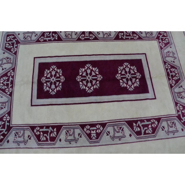 5x8 Oushak Off White and Purple Rug For Sale - Image 6 of 11