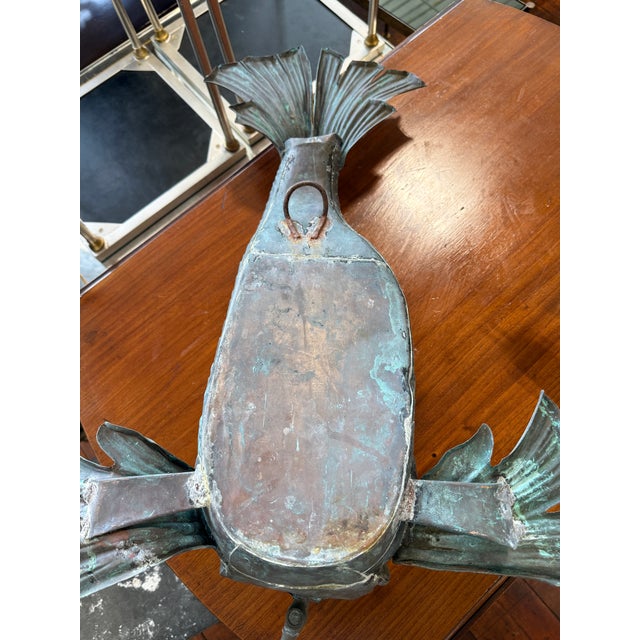 Italian Verdigris Copper Dolphin Lavabo With Shell Basin C. 1900 For Sale - Image 11 of 11