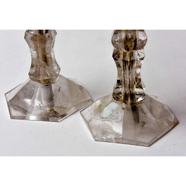 Rock Crystal Candlesticks - Pair For Sale In Miami - Image 6 of 9