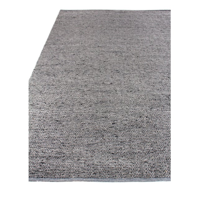 Transitional James Hand loom Wool/Polyester Gray Rug-10'x14" For Sale - Image 3 of 7