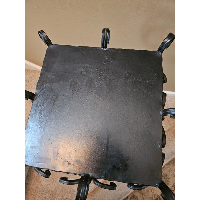 Vintage Mid-Century Ornamental T Iron Plant Stand For Sale In Indianapolis - Image 6 of 9