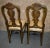 Antique Walnut Dining Chairs Italian Venetian Reverse Painted Glass Pair 1910s For Sale - Image 11 of 12