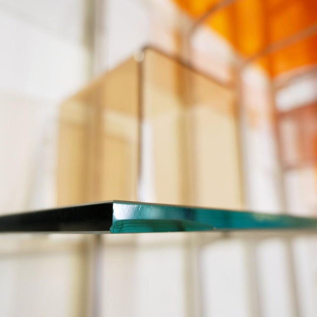 Modular Wall Shelf in Brushed Metal, Glass and Acrylic, 1960s For Sale - Image 4 of 11