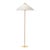 Mid-Century Modern 1935 Paavo Tynell Model 9602 Brass and Rattan Floor Lamp With Canvas Shade For Sale