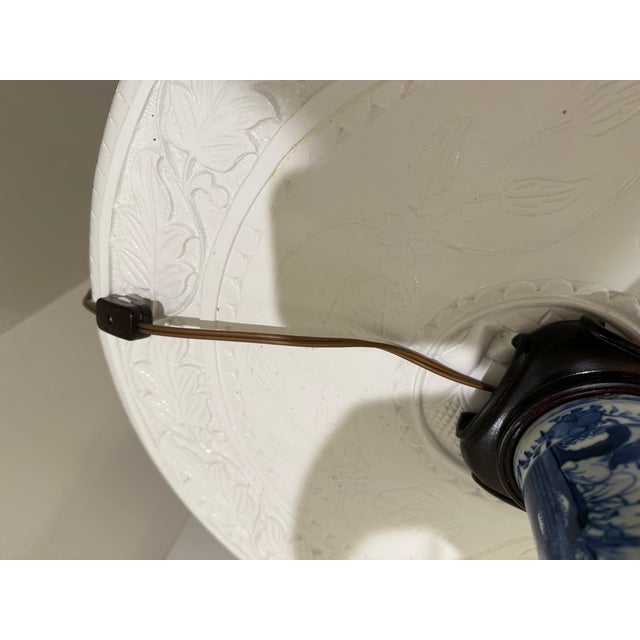 Late 19th Century Chinese Blue and White Small Porcelain Lamps - Pair For Sale - Image 10 of 11