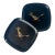 Mid-20th Century Modern Couroc of Monterey Black, Gold, and Bronze Roadrunner Square Trays - A Pair For Sale