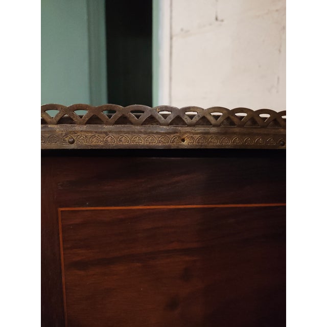 19th Century 19th Century French Louis XV Revival Marquetry Bonheur Du Jour Writing Table For Sale - Image 5 of 7