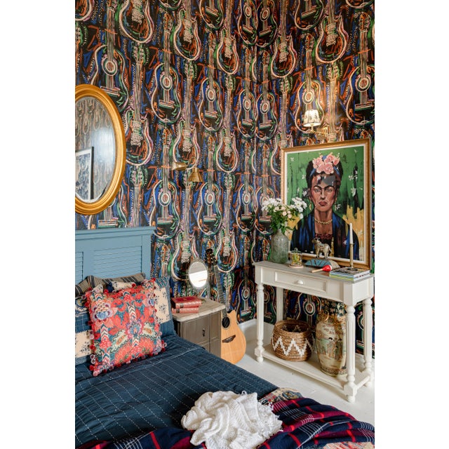 Contemporary Harmony Dark Wallpaper - Set of 3 Rolls For Sale - Image 3 of 3
