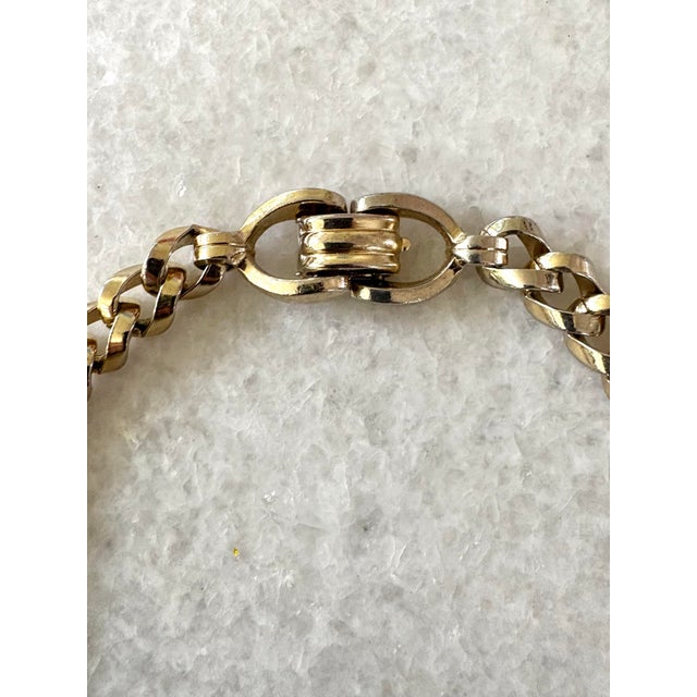 Fantastic vintage gold tone chain heavy link also could be wrapped for bracelet 14 inches long.