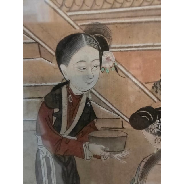 Paint Antique Chinese Pre Mid Century Painting Asian Life For Sale - Image 7 of 12