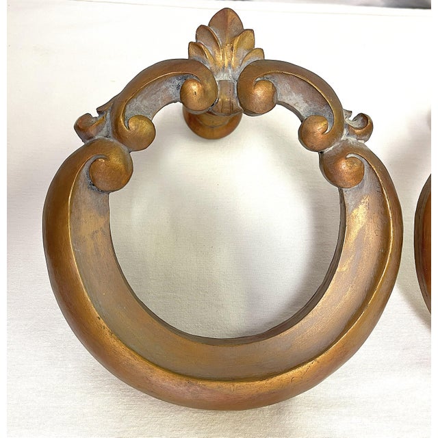 Mid 20th Century French Carved Wood Curtain Tiebacks- a Pair For Sale In West Palm - Image 6 of 12