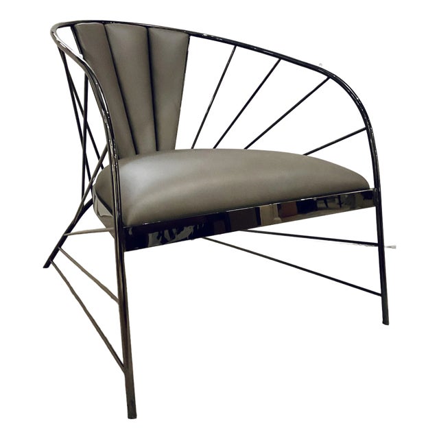 Caracole Modern Taupe Leather Live Wire Accent Chair For Sale