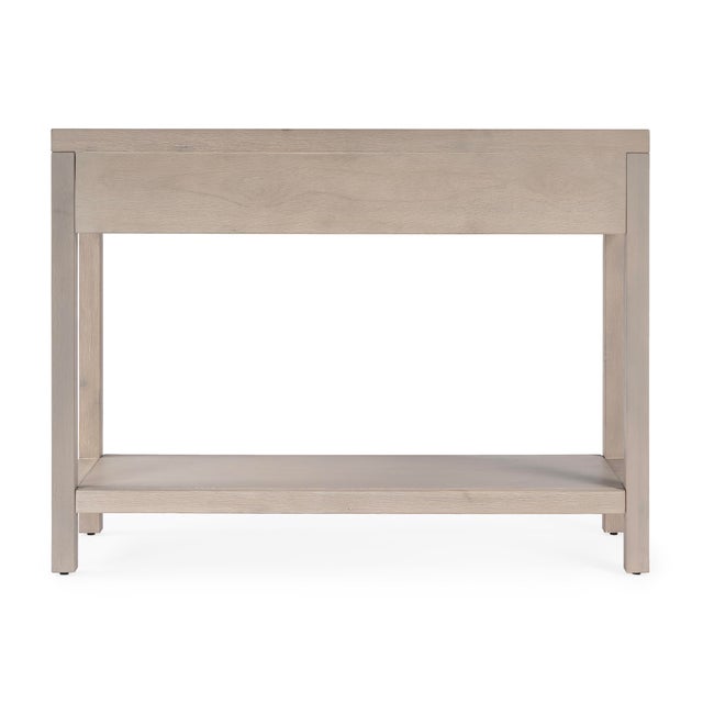 Nora 40 in. W Rectangular Wood 2 Drawer Console Table with Lower Open Shelf, Antique Taupe For Sale - Image 9 of 11