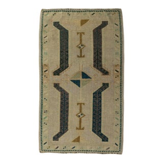 Turkish Mini Rug Oriental Hand Knotted Vintage Rug 1'11" x 3'2" #21211 For Sale