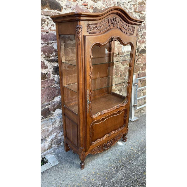 Brown French Louis XV Display Cabinet, 1970s For Sale - Image 8 of 12