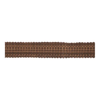 Schumacher Cotton Strie Tape Narrow In Chestnut 1/2" For Sale