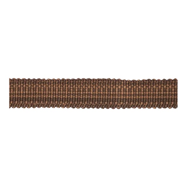 Schumacher Cotton Strie Tape Narrow In Chestnut 1/2" For Sale