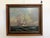 This striking original oil on canvas depicts a magnificent tall sailing ship navigating rolling ocean waves beneath a...