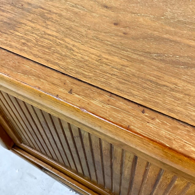 Mid-Century Full-Size Walnut Storage Headboard With Sliding Front For Sale - Image 11 of 12