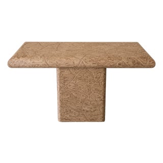 Vintage 1980s Postmodern Console Table | Bullnose Pedestal Table | Memphis Style Entryway Table For Sale