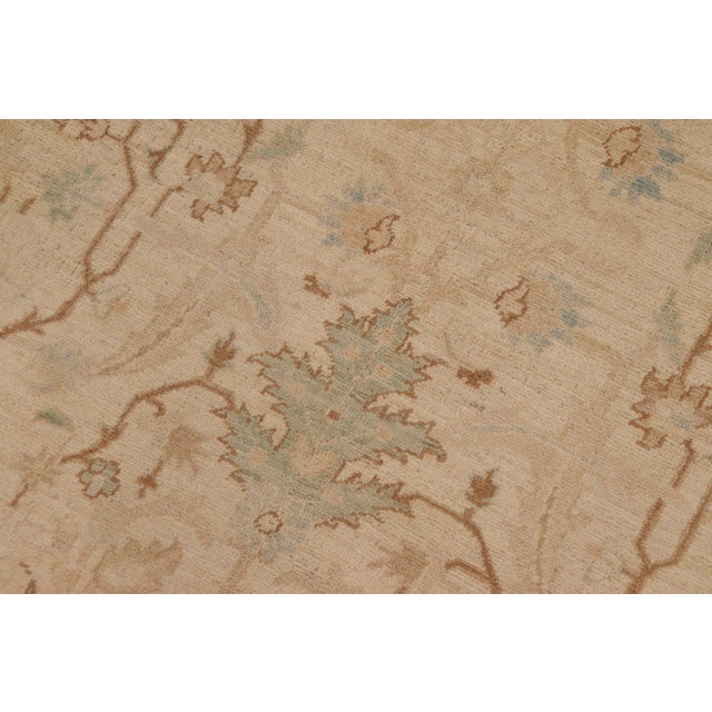Textile Floral Beige/Tan Wool Rug - 9'0'' X 12'1'' For Sale - Image 7 of 10