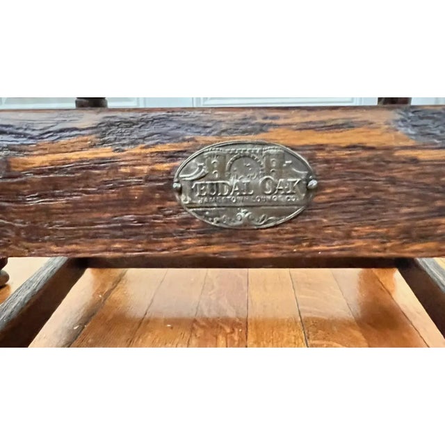 1930s Feudal Oak Chairs by Jamestown Lounge Company - Set of 4 For Sale - Image 10 of 11