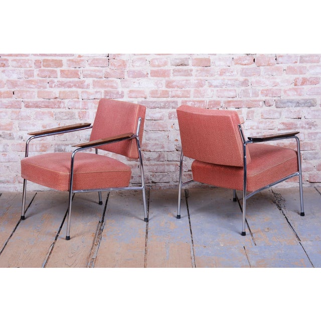 Maroon Bauhaus Seating Set in Tubular Chrome-Plated Steel, Czech, 1940s, Set of 3 For Sale - Image 8 of 18